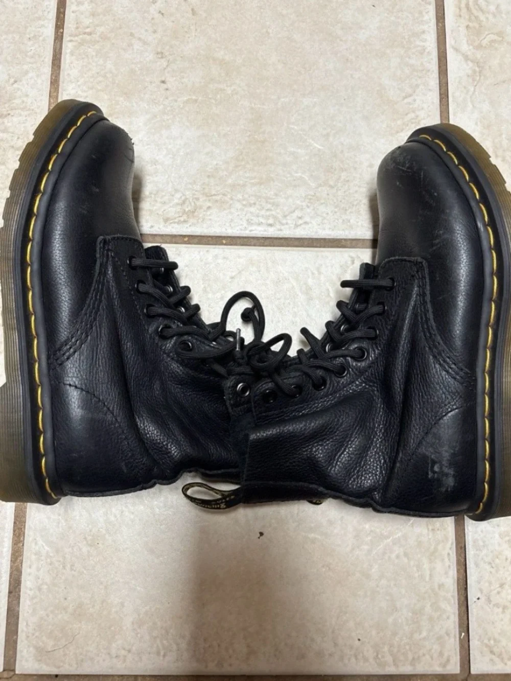 Dr. Martens 1460 Pascal Virginia Soft Leather Black Boots Size 6 Grunge - Picture 5 of 9